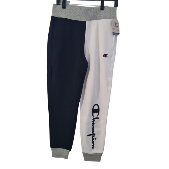 Champion Men's Reverse Weave Joggers Fleece Black White - Picture 5 of 15
